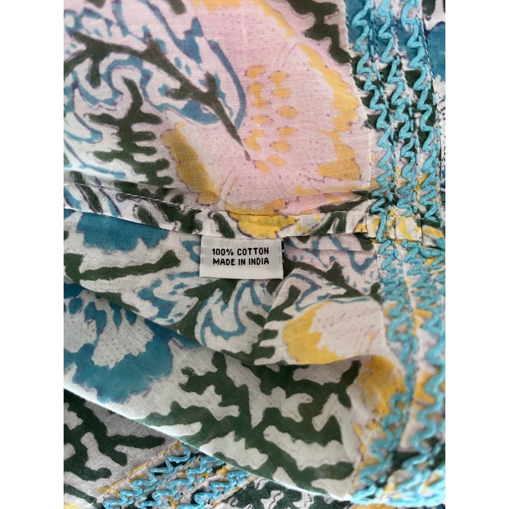 Roberta Roller Rabbit Blue Yellow Floral Cotton Embroidered Tunic Dress Size XS - Picture 4 of 8